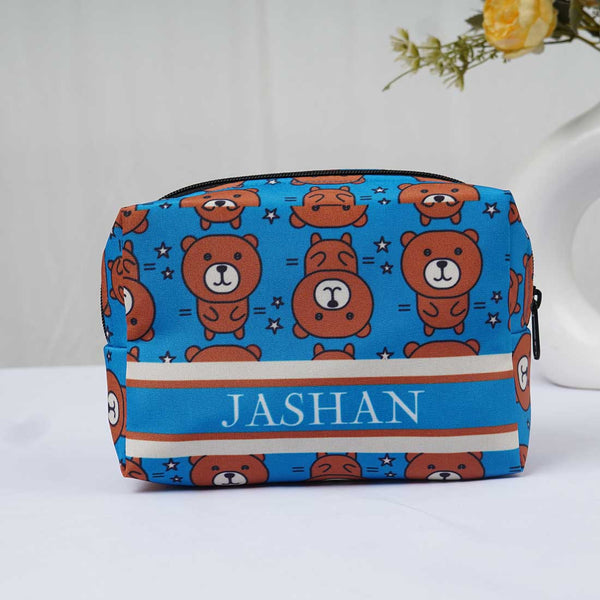 Personalised Bear Printed Box Pouch - Uncommongifts.in